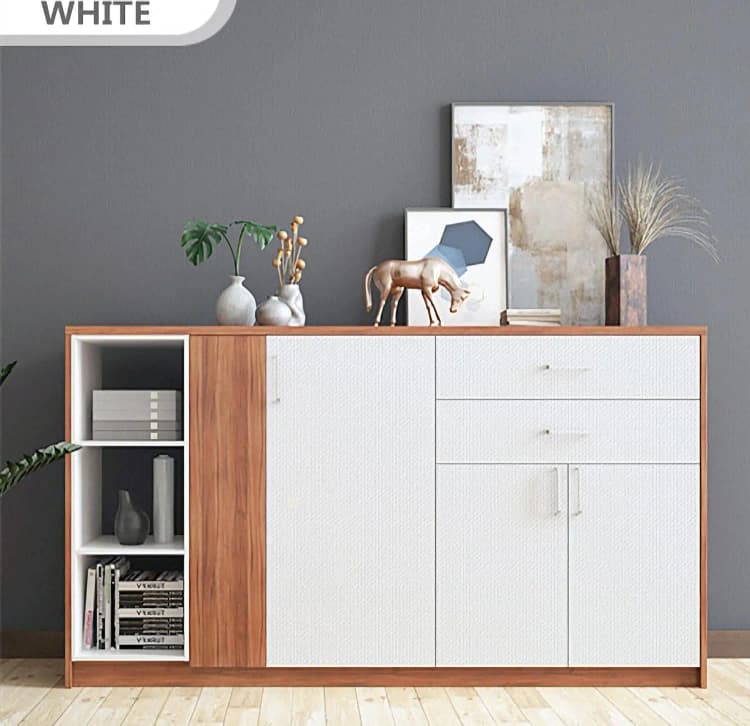 COWINLIFE DECO White Solid Colour Vinyl Texture Wall Paper Peel and Stick Self-Adhesive Waterproof Wallpaper for Living Room Bedroom detail 4