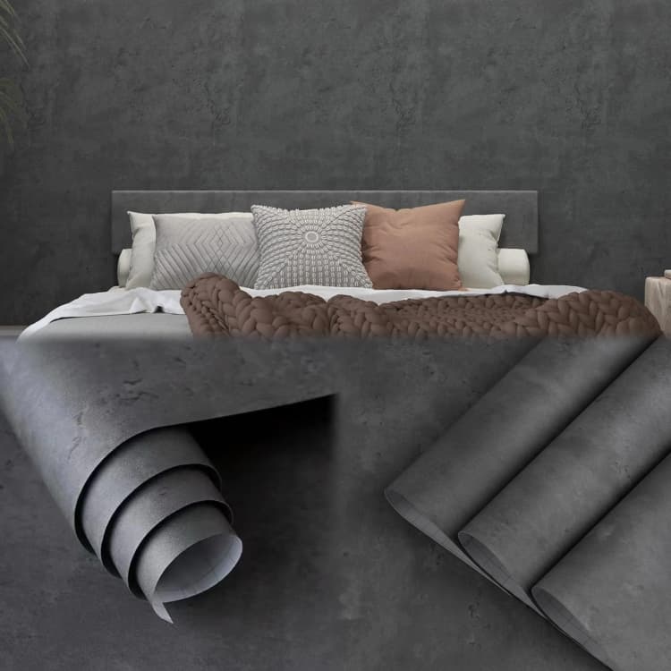 COWINLIFE DECO Custom Peel and Stick PVC Self-Adhesive Cement Wallpaper for Bedroom Walls Easy to Cut Removable Wall Sticker detail 1
