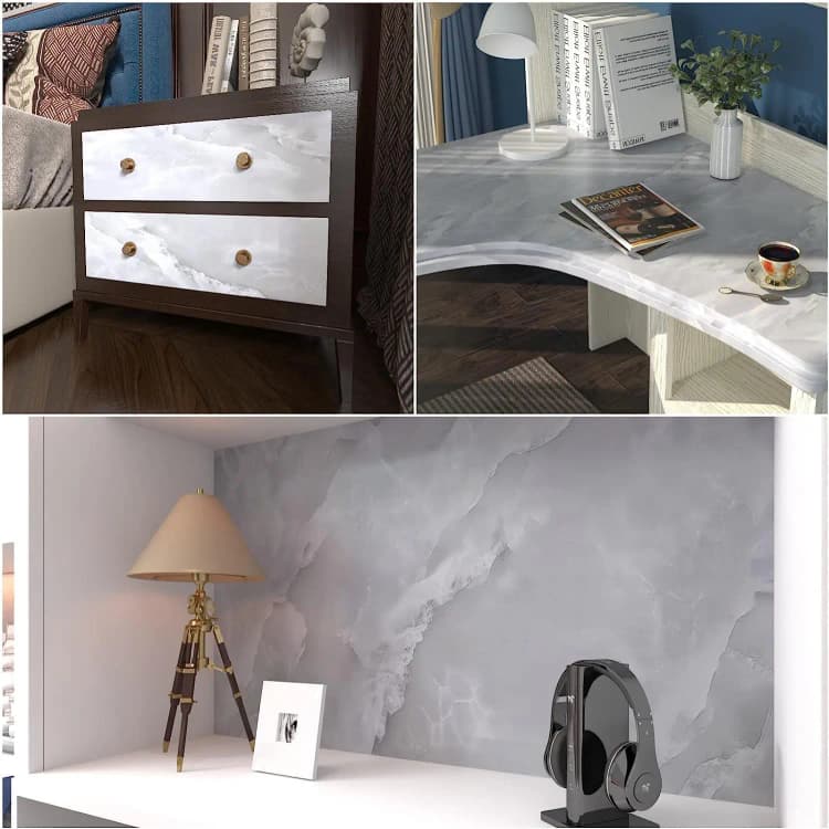 COWINLIFE DECO Vinyl Marble Sticker Self-Adhesive Wallpaper Peel and Stick Waterproof Removable Wall Paper for Bedroom Kitchen Wrap detail 6