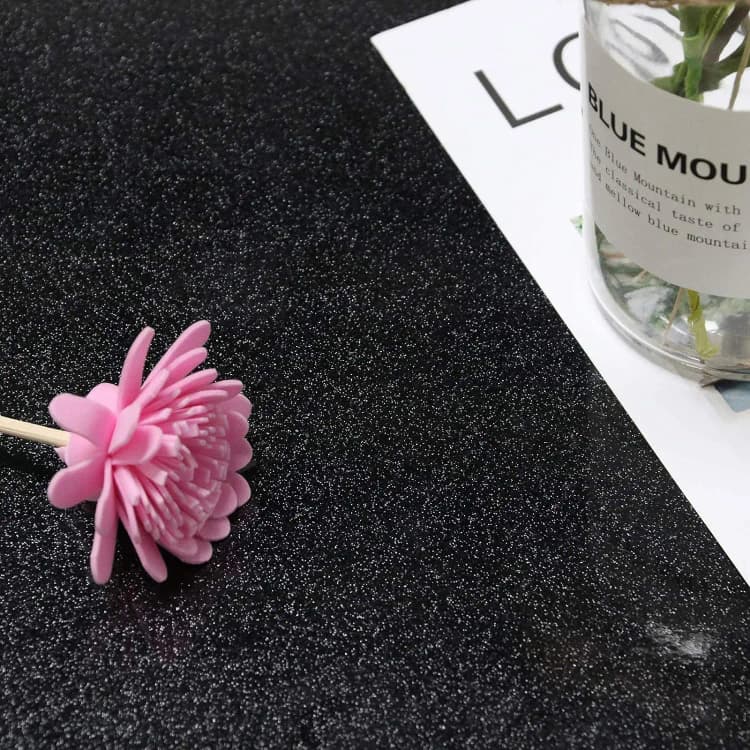 COWINLIFE DECO Black Self Adhesive Peel and Stick Waterproof Glitter Wallpaper for Bedroom Kitchen Wrap Wall Sticker Furniture Walls detail 2