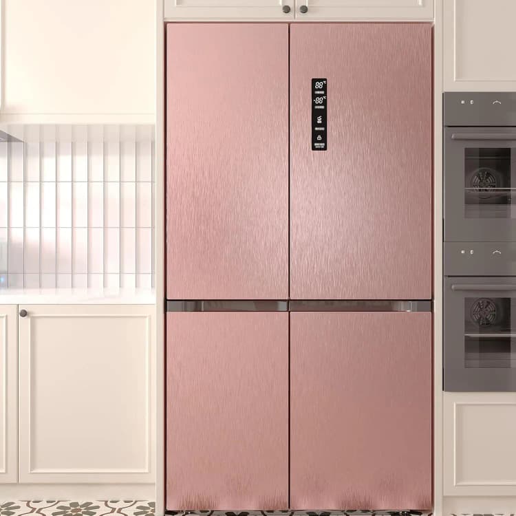 COWINLIFE DECO Waterproof Self-Adhesive Brushed Wallpaper Rose Gold Metallic Decorative Metallized Films Kitchen Wall Sticker detail 2