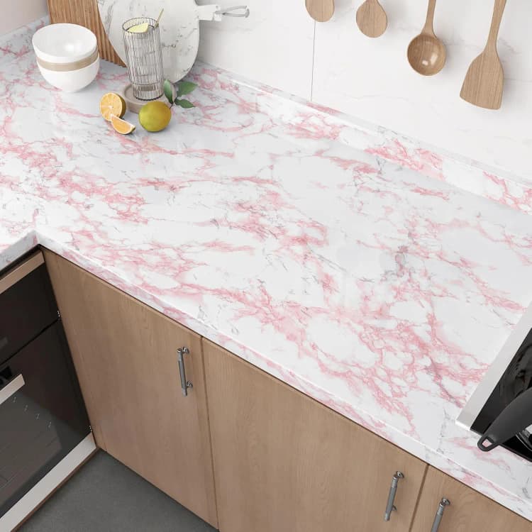COWINLIFE DECO Modern Marble PVC Self-adhesive Wallpaper for Kitchen and Bathroom Waterproof Geometric Design for Home Use detail 4