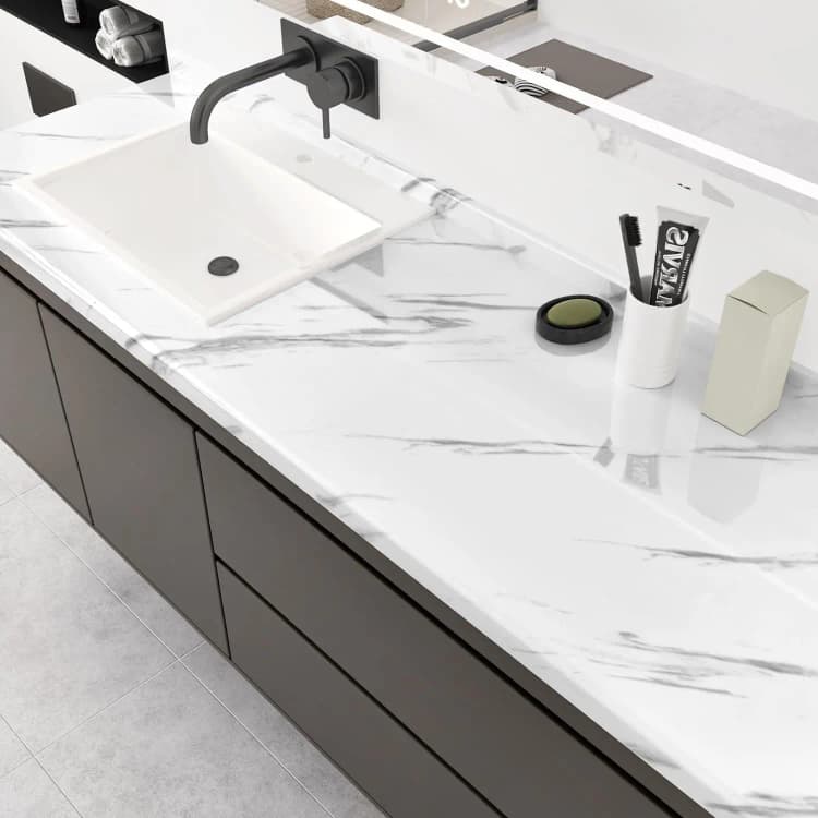 COWINLIFE DECO Modern Marble PVC Self-adhesive Wallpaper for Kitchen and Bathroom Waterproof Geometric Design for Home Use detail 5