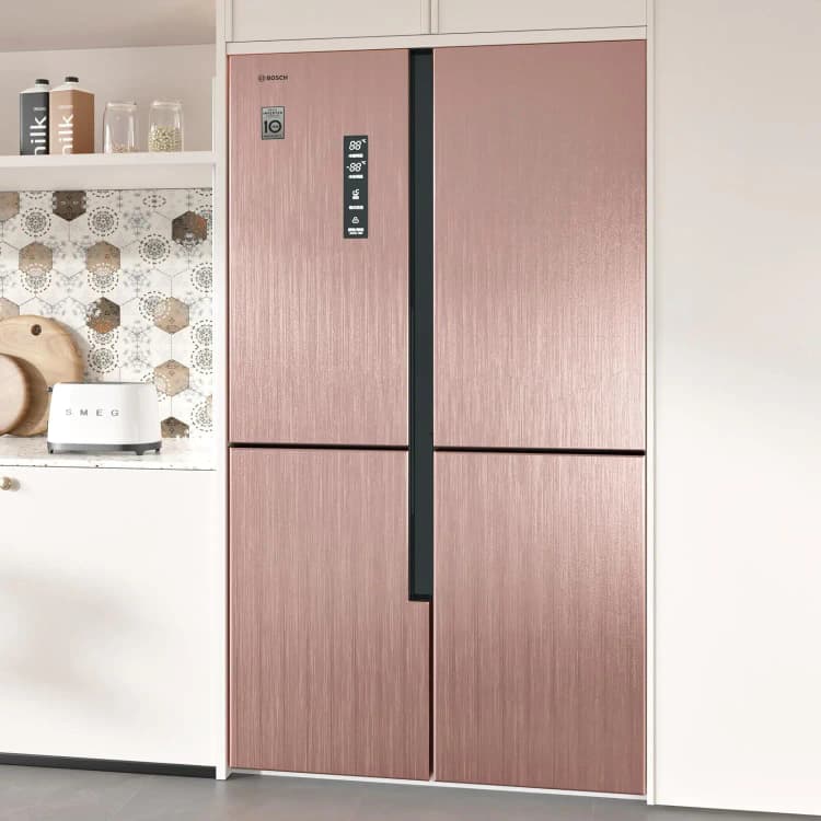 COWINLIFE DECO Rose Gold Metallic Wallpaper Stainless Steel Heat Resistant Brushed Peel and Stick Wall Paper for Kitchen Backsplash detail 4