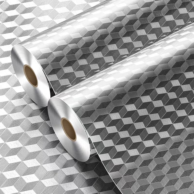 COWINLIFE DECO High Quality Vinyl Self-Adhesive Aluminium Foil Wallpaper Sticker Roll Waterproof Kitchen Wall Sticker Cabinet Wrap