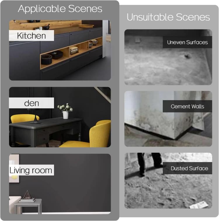 COWINLIFE DECO High Quality Matte Black Peel and Stick Wallpaper Vinyl Self Adhesive Solid Colour Wall Wallpaper for Bedroom detail 6