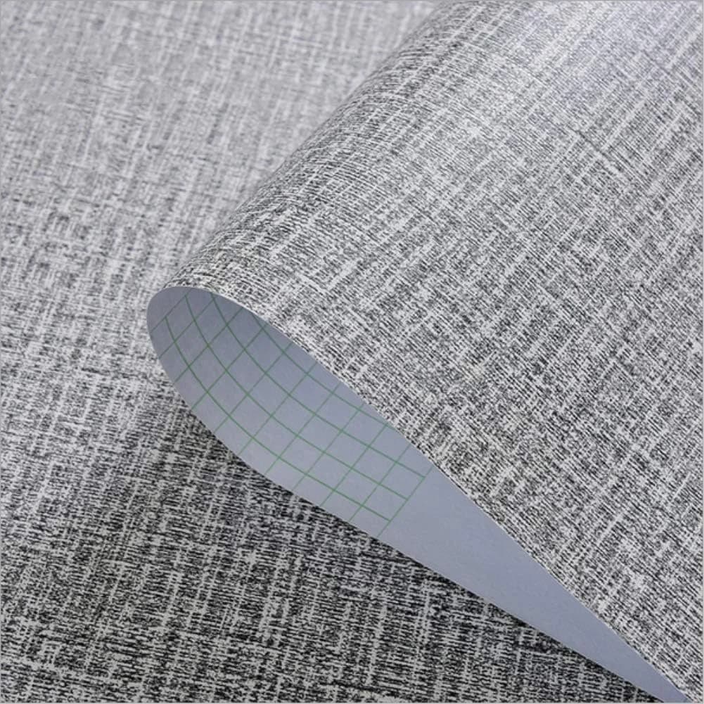 COWINLIFE DECO Cheap Linen Textured Wallpaper for Walls Bedroom Cabinets Fabric Removable Vinyl PVC Self Adhesive Wallpaper