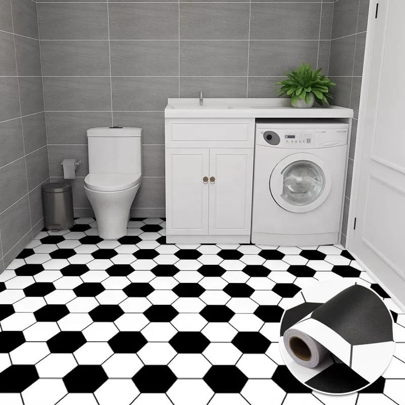 COWINLIFE DECO Manufacturer Thick Waterproof Self Adhesive PVC Vinyl Plastic Flooring Sticker Bathroom Kitchen Floor Wall Paper