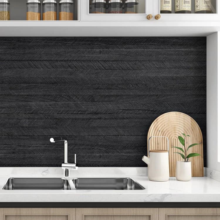COWINLIFE DECO Factory Price Black Peel and Stick Kitchen Wall Sticker Waterproof Wood Grain Wallpaper Self-Adhesive for Bedroom detail 3