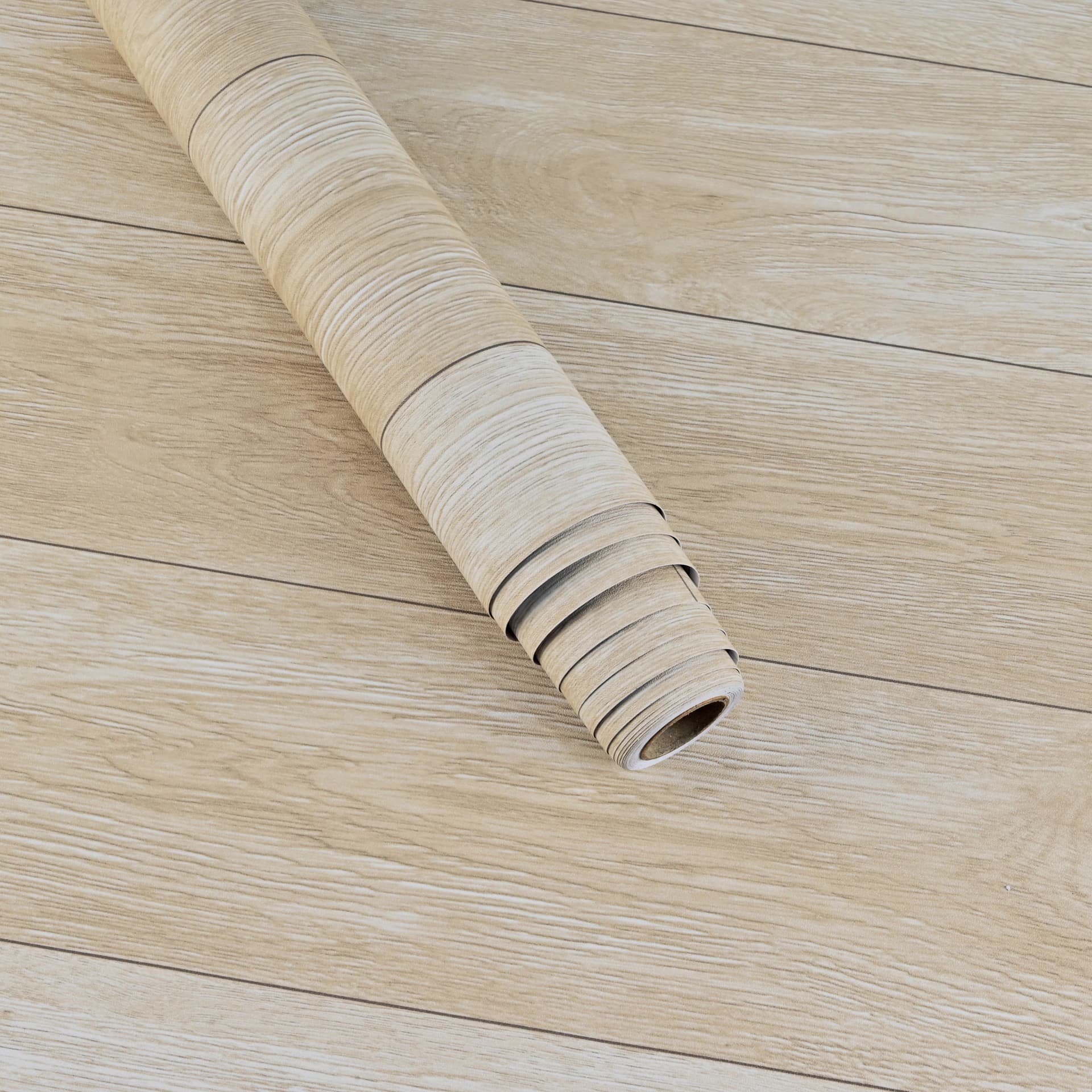 COWINLIFE DECO Beige Thick 3D Waterproof PVC Self Adhesive Wood Flooring Sticker Luxury Vinyl Wear Resistant for Kitchen Bathroom
