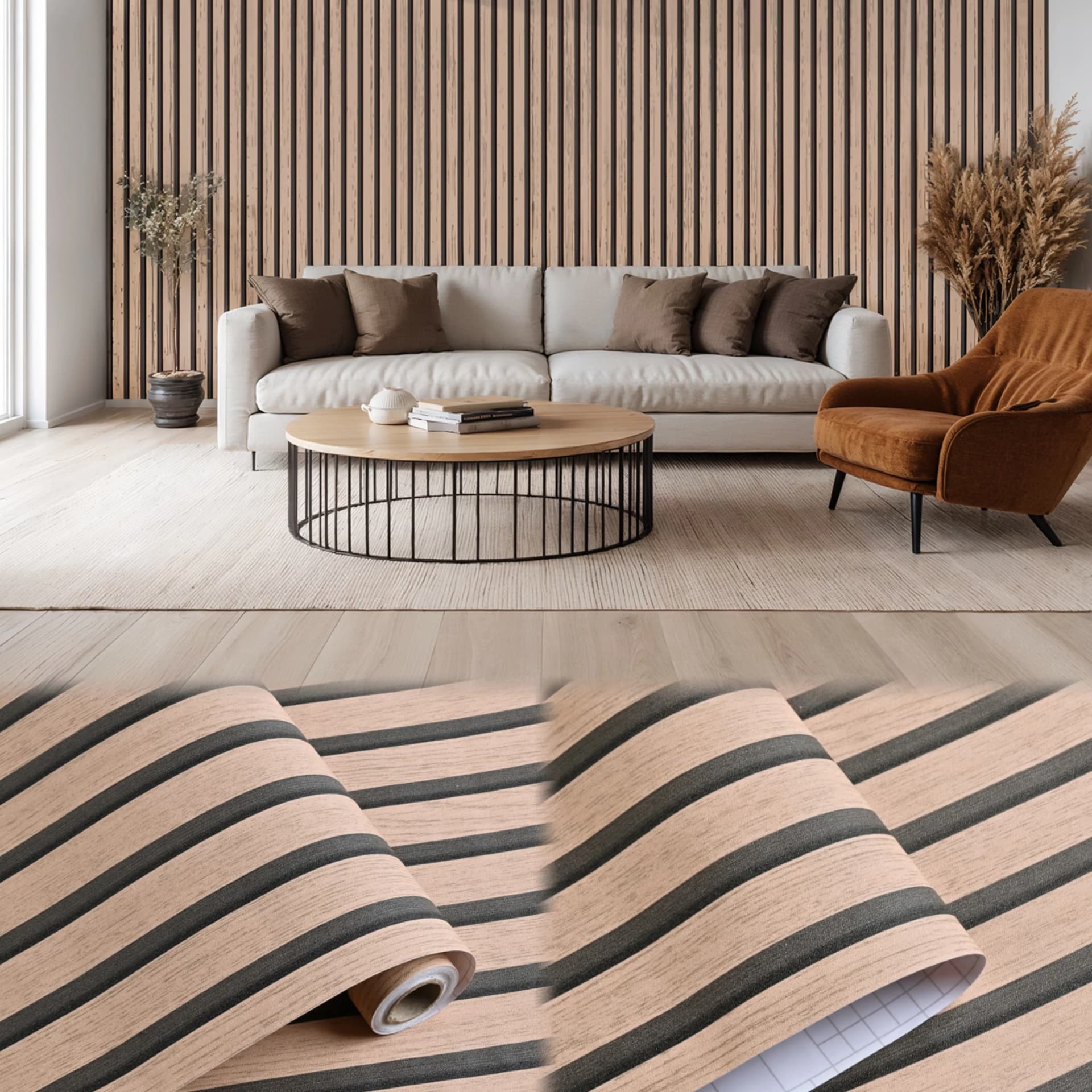 COWINLIFE DECO Factory Price Self-Adhesive PVC Vinyl Waterproof Wood Texture Wallpaper for Bedroom Peel and Stick 3D Wall Stickers