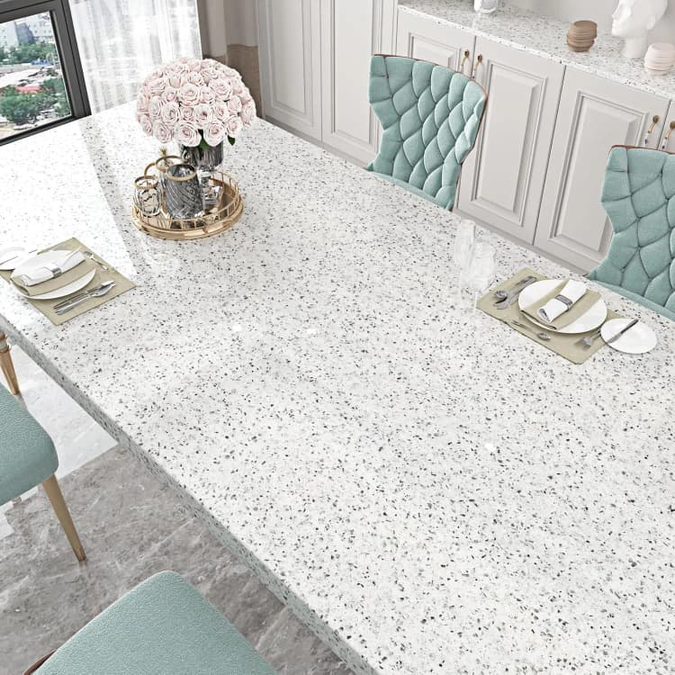 COWINLIFE DECO High Glossy Vinyl Marble Sticker Peel and Stick Wallpaper Granite White Waterproof Self Adhesive Wallpaper for Kitchen detail 4