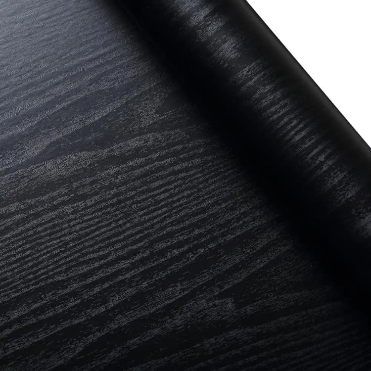 COWINLIFE DECO Kitchen Wrap 3D Glossy Black Woodgrain Wallpaper Self-Adhesive PVC Peel and Stick Rolls for Luxury Home Bedroom detail 6