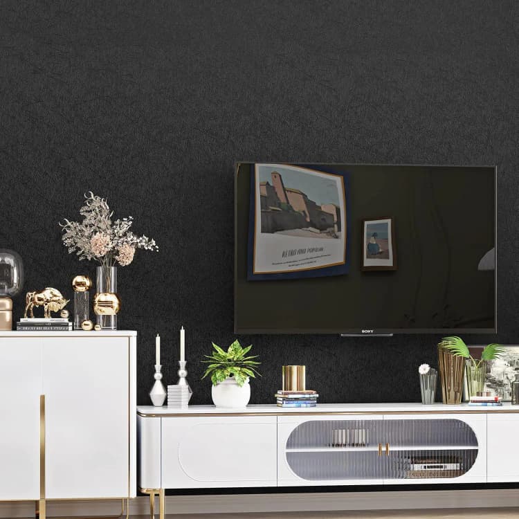 COWINLIFE DECO 3D Silk Embossed Black Wallpaper Cabinet Kitchen Wrap Sticker Self-Adhesive Vinyl Waterproof Peel and Stick Bedroom detail 5
