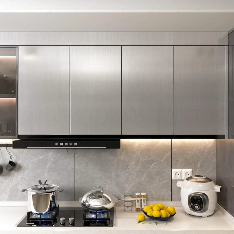 COWINLIFE DECO Peel and Stick Wall Paper Metallic Silver Wall Papers Self Adhesive Wallpaper Decor Home for Refrigerator Kitchen Wrap detail 5