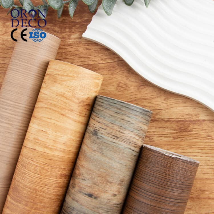 COWINLIFE DECO Self Adhesive Wood Grain Wallpaper for Wall Peel and Stick Paper Texture Sticker Luxury Wallpaper Rolls for Bedroom detail 1