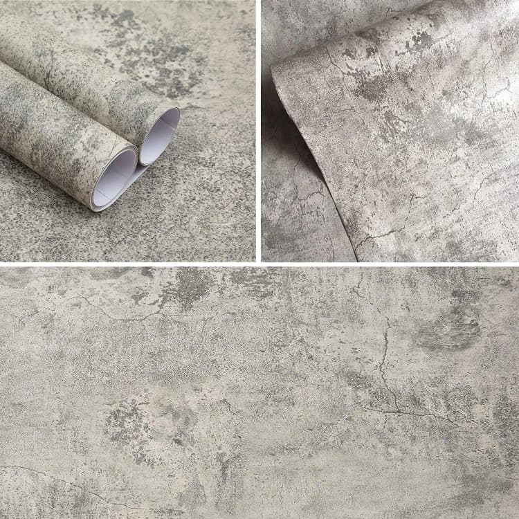 COWINLIFE DECO Concrete Paper for Walls Cement Wallpaper Peel and Stick Roll Matte Self-Adhesive Grey Removable Backsplash Bathroom detail 4