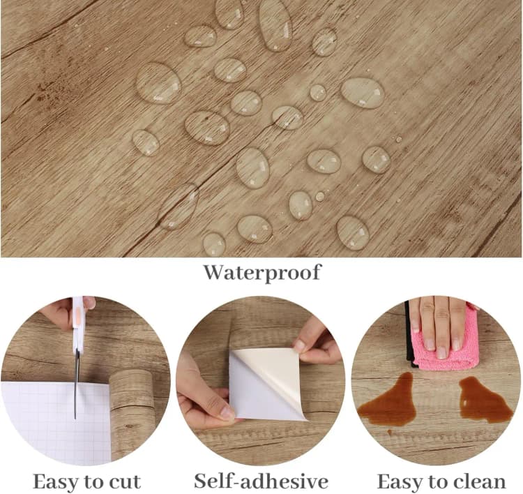 COWINLIFE DECO Wall Stickers Wood 3d Wallpaper Wall Panels Bathroom Tiles Wall Paper Self-adhesive Wall Tiles for Kitchen Washroom detail 3