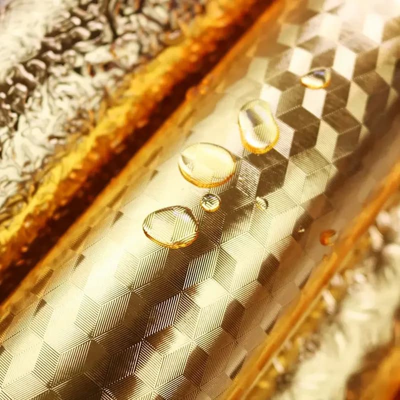 COWINLIFE DECO Furniture Foil Peel and Stick Interior Design Gold Self-Adhesive Easy-Clean DIY Kitchen Wall Oil-Proof Wallpaper Rolls