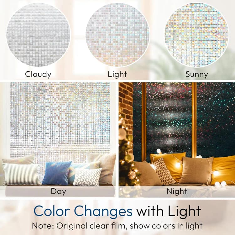 COWINLIFE DECO Window Film for Glass Privacy 3d Wallpaper Rolls Vinyl Wrap Window Stickers Ceiling Tiles Adhesive Paper & Film detail 2