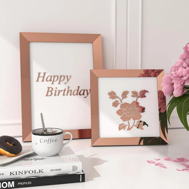 COWINLIFE DECO Furniture Foil Rose Gold Self Adhesive Contact Paper Peel & Stick Mirror Metallic Film Wallpaper Rolls DIY for Kitchen detail 5