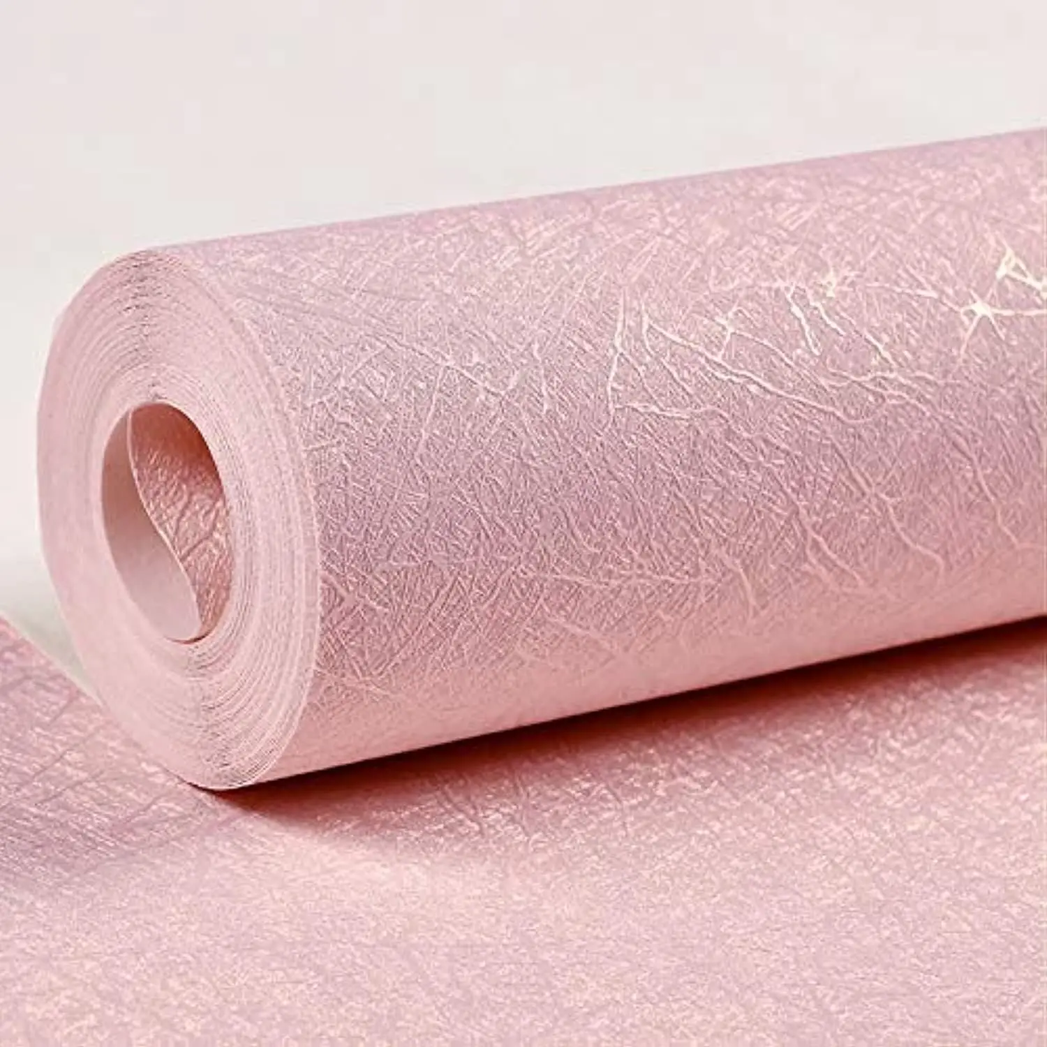 COWINLIFE DECO Matt Pink PVC Botanical Pattern Silk Wallpaper Rolls Waterproof 3D Wall Counter Top Cover Peel and Stick Self Adhesive