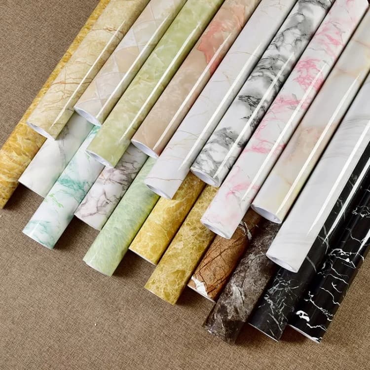 COWINLIFE DECO Glossy White Marble Wallpaper Pvc Contact Paper Peel and Stick Granite Thicker Self-Adhesive Waterproof Marble Sticker detail 5