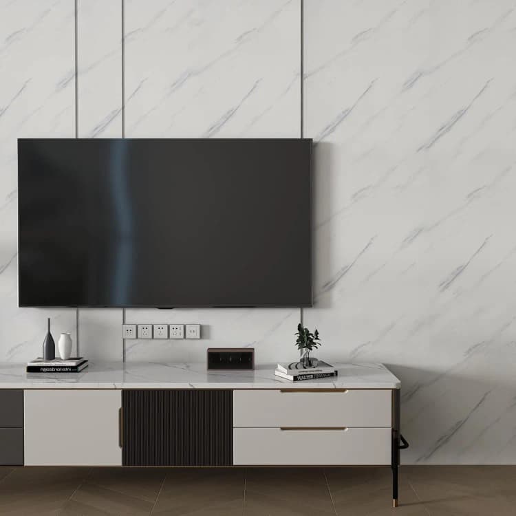 COWINLIFE DECO White Marble Wall Paper Home Decor Luxury Kitchen Wall Stickers Self-adhesive 3d Home Wallpaper Rolls Marble Sticker detail 4
