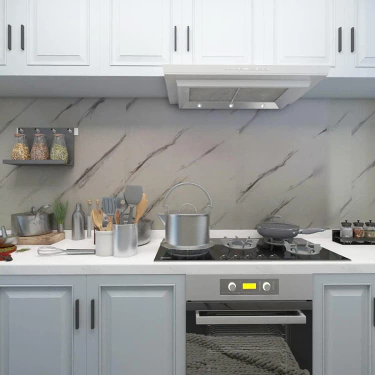 COWINLIFE DECO White Marble Wall Paper Home Decor Luxury Kitchen Wall Stickers Self-adhesive 3d Home Wallpaper Rolls Marble Sticker detail 5