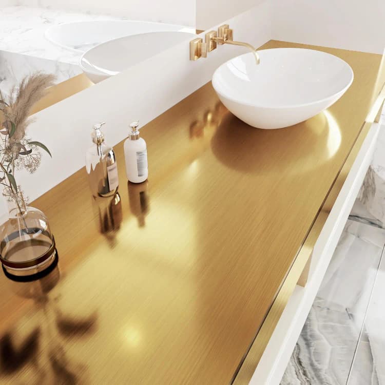 COWINLIFE DECO High-Grade Furniture Foil Sticker 3D Peel and Stick Self Adhesive Waterproof Sticker Metallic Gold Wallpaper Rolls detail 6