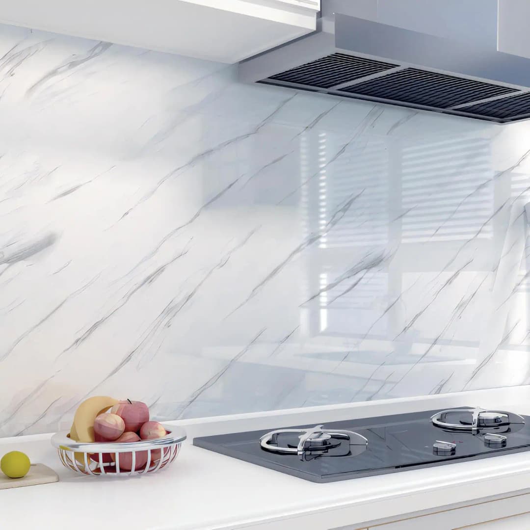 COWINLIFE DECO PVC Wallpaper Factory Self Adhesive Kitchen Wrap Oil-proof White Marble Vinyl Wallpaper for Home Decor Marble Sticker