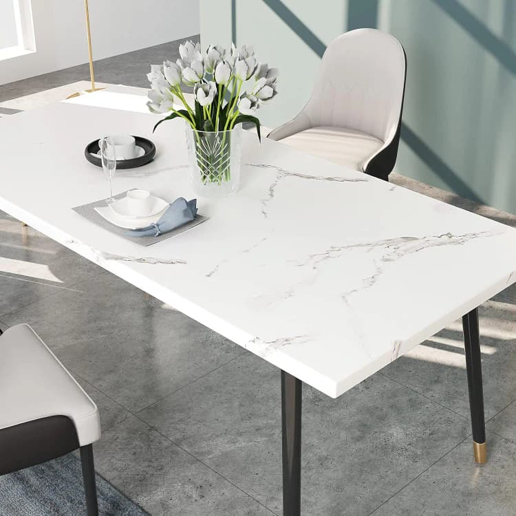 COWINLIFE DECO 3d Matte White Marble Kitchen Wrap Wall Sticker Waterproof Wallpaper Roll Self-Adhesive Vinyl Marble Wallpaper Sticker detail 3