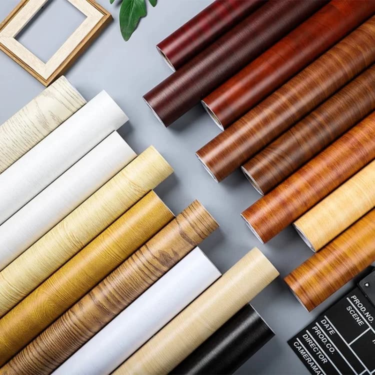 COWINLIFE DECO PVC Peel & Stick Wood-grain Selfadhesive Wallpaper Rolls for Wall Stickers Covering Panel Home Decor 3D Kitchen Wrap detail 2