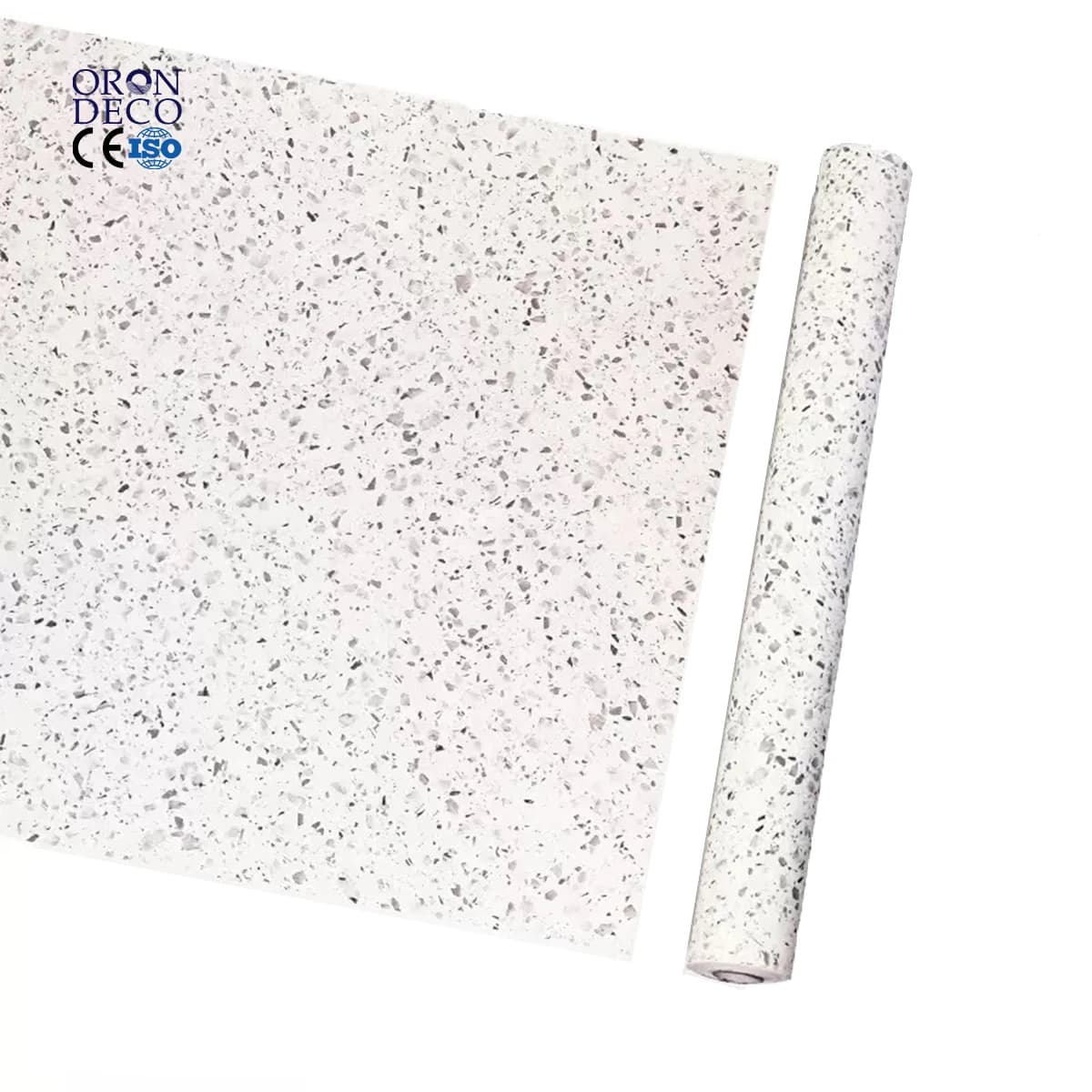 COWINLIFE DECO Gray Marble Sticker Glossy White Vinyl PVC Self-Adhesive Wallpaper Rolls Waterproof Kitchen Wall Stickers Home Decor