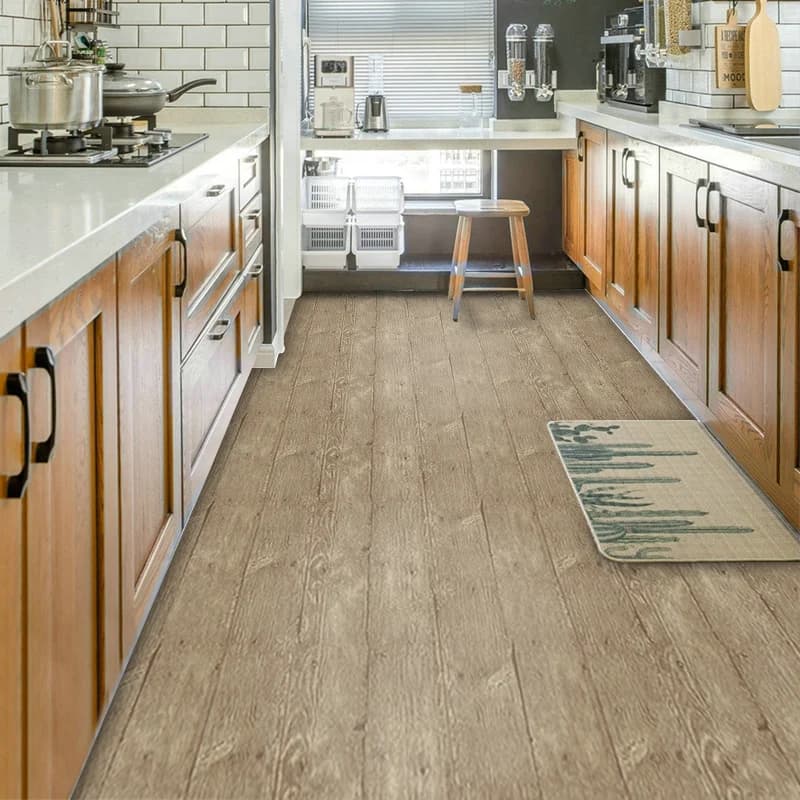 60Cm*5M Waterproof PVC Self Adhesive Wood Texture Floor Sticker Wallpaper Luxury Vinyl for Kitchen Bathroom Floor