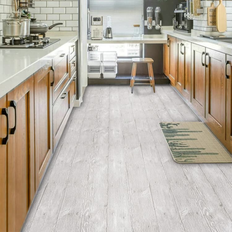 Wood Texture Floor Sticker Wallpaper Waterproof PVC Self Adhesive Luxury Vinyl for Kitchen Bathroom Home Floor detail 6
