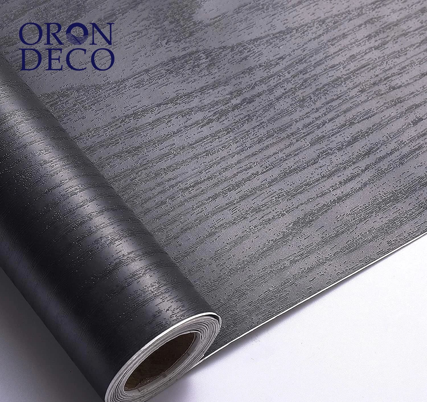 COWINLIFE DECO Wholesale Self-Adhesive Removable 3D Black Wood Wallpaper Rolls for Kitchen Countertops and Furniture Walls