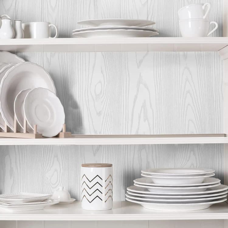 COWINLIFE DECO Wholesale White PVC Self Adhesive Wood Grain Wallpaper Texture Design Wall Paper Stickers for Home Decoration detail 2