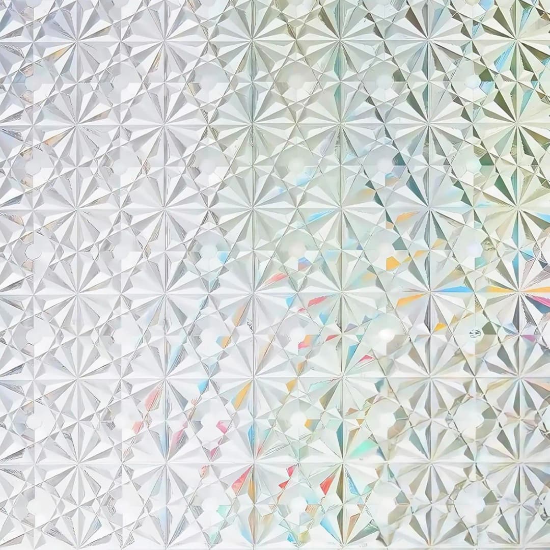 DECO Rainbow Privacy Stained Glass Window Film 3D Static Cling Glass Cover Peel and Stick Window Tint for Home Office Decoration