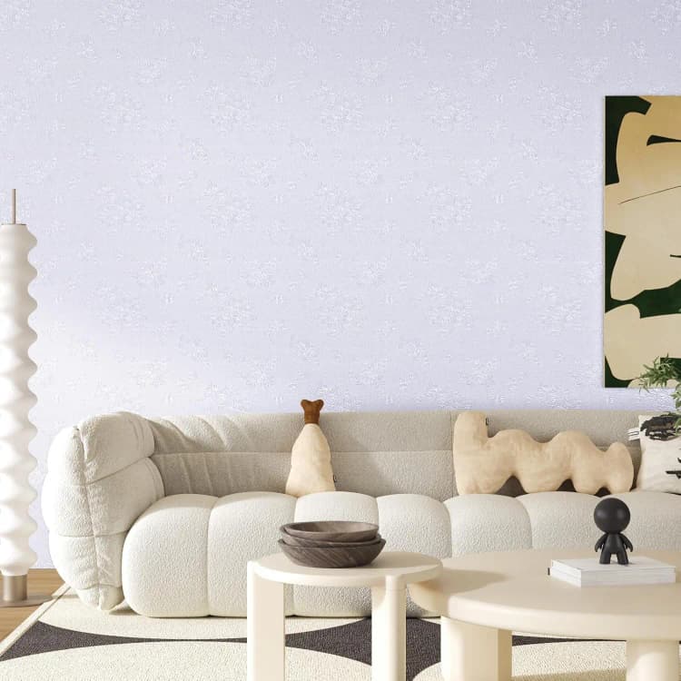 COWINLIFE White Embossed Floral Self Adhesive 3d Wall Sticker Waterproof Living Room Hotel Background PVC Home Decor Wallpaper Roll detail 2
