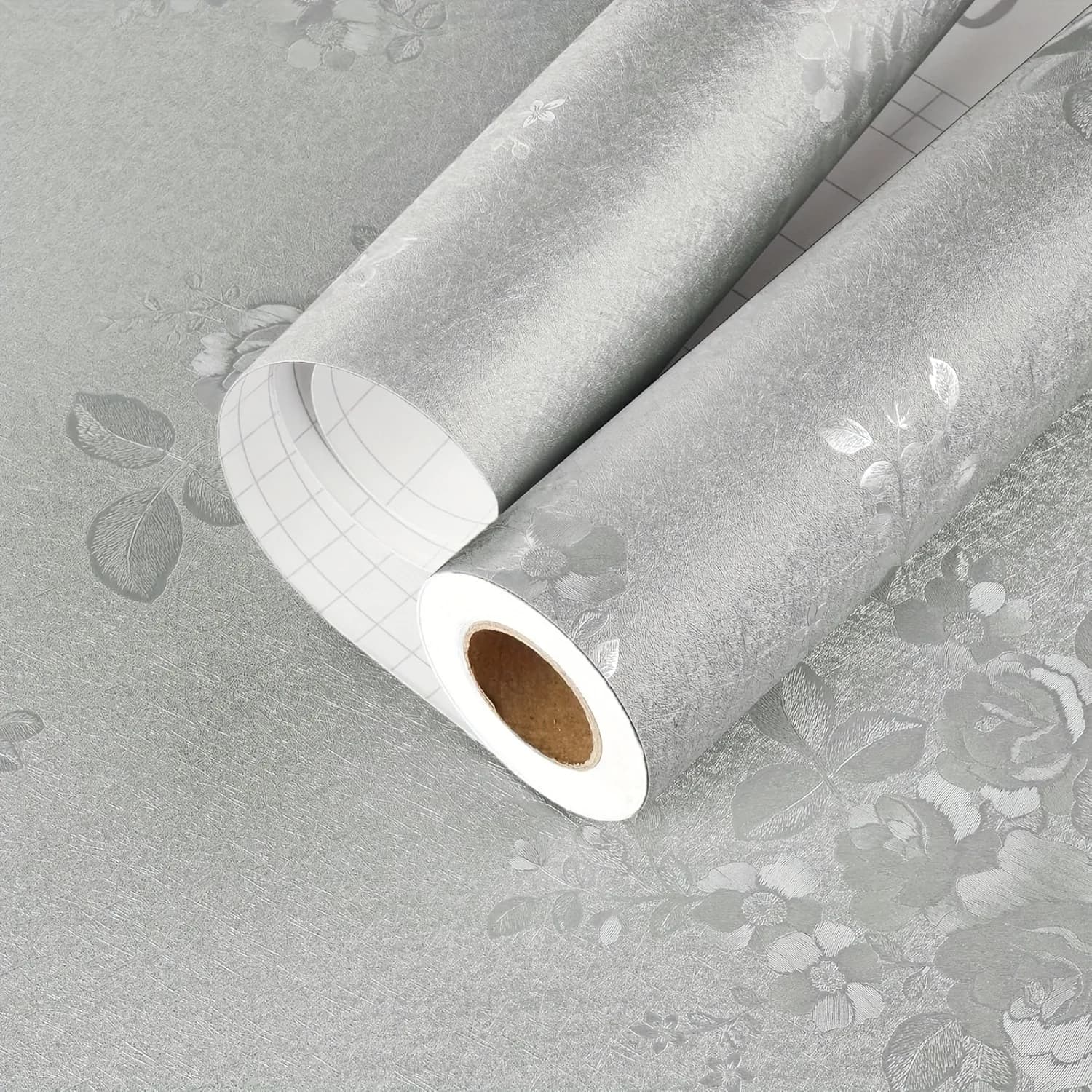 COWINLIFE Flower Embossed Wallpaper Rolls PVC Self Adhesive Furniture Waterproof 3D Wall Stickers Home Decorations for Home Interior