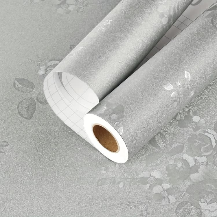 COWINLIFE Flower Embossed Wallpaper Rolls PVC Self Adhesive Furniture Waterproof 3D Wall Stickers Home Decorations for Home Interior detail 1