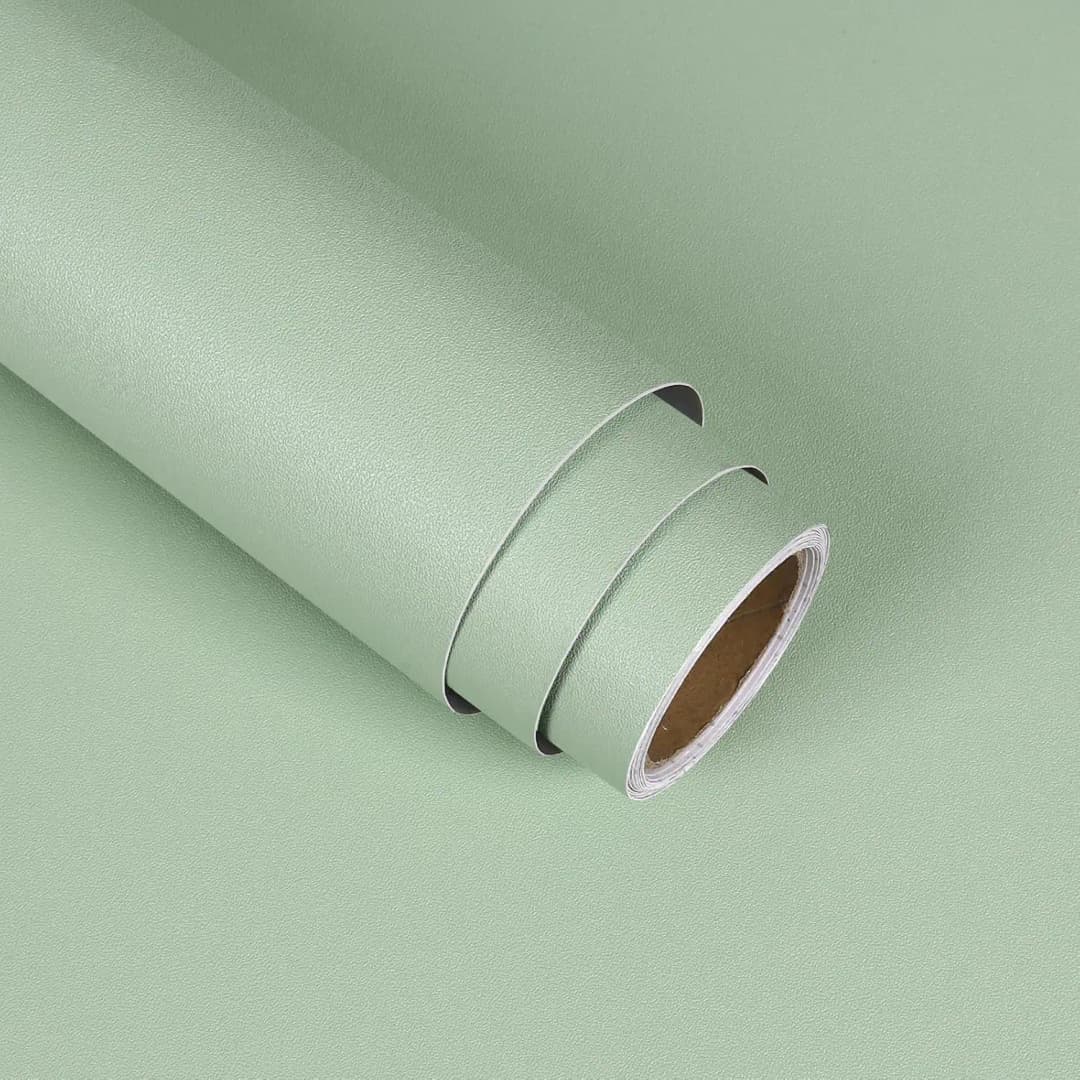 COWINLIFE Hot Sale Sage Green Wallpaper Roll Removable Self-Adhesive PVC Waterproof Solid Wall Stickers for Kitchen Home Decoration