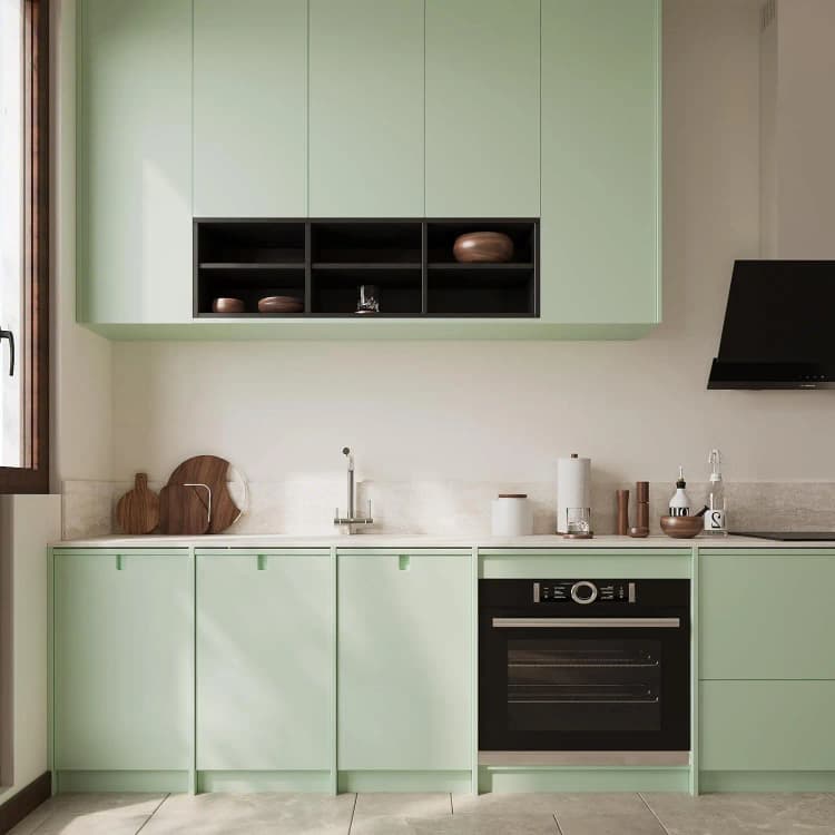 COWINLIFE Hot Sale Sage Green Wallpaper Roll Removable Self-Adhesive PVC Waterproof Solid Wall Stickers for Kitchen Home Decoration detail 5