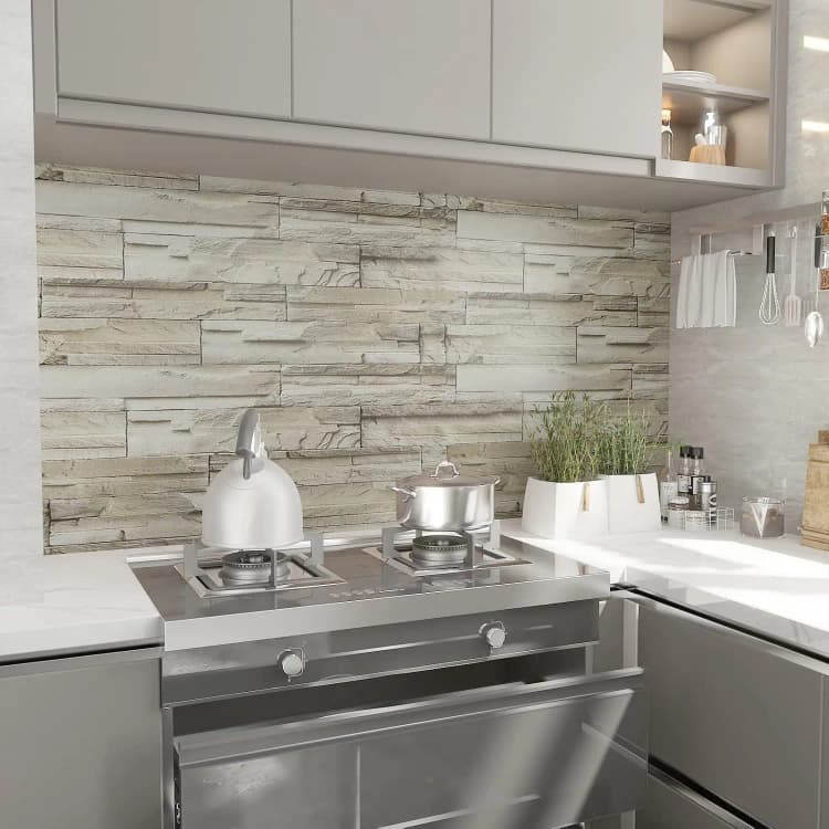 24*39.3Inch/Roll Stone Brick Wallpaper 3d Kitchen PVC Wall Sticker Peel and Stick Wallpaper Rolls Decorations for Home Decor detail 6