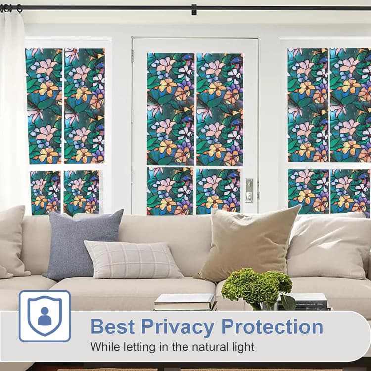 Luxury Glass 3d Window Film Static Cling Sticker Peel and Stick Wallpaper Decoration Films Vinyl Window Tint Adhesive Paper Film detail 2