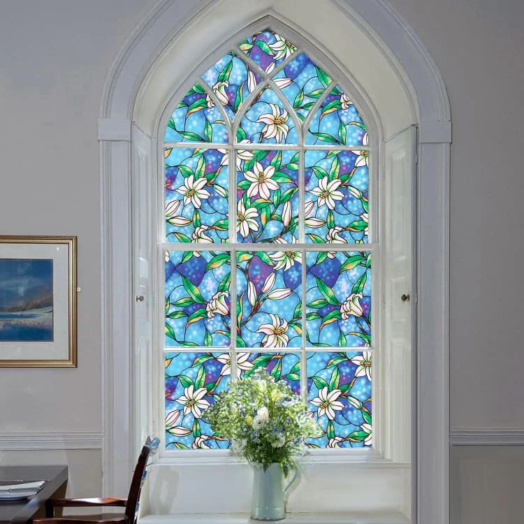 Luxury Glass 3d Window Film Static Cling Sticker Peel and Stick Wallpaper Decoration Films Vinyl Window Tint Adhesive Paper Film detail 5