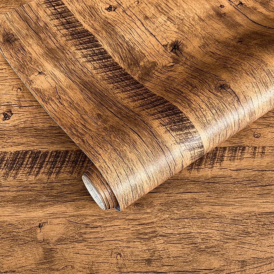 23.62X197Inch Thick Wooden Textured Wallpaper Rolls Waterproof PVC Self-adhesive Wall Sticker Bathroom Tiles Home Decor Luxury
