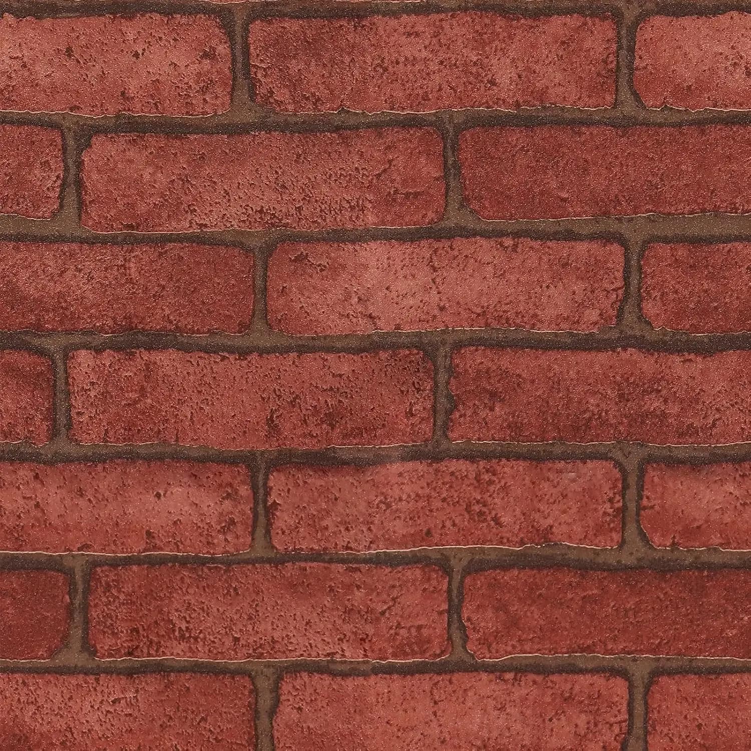 23.62X197Inch Low Moq Red Brick Wallpaper 3D Waterproof PVC Vinyl Wall Stickers Peel and Stick Wallpaper Roll for Home Decor