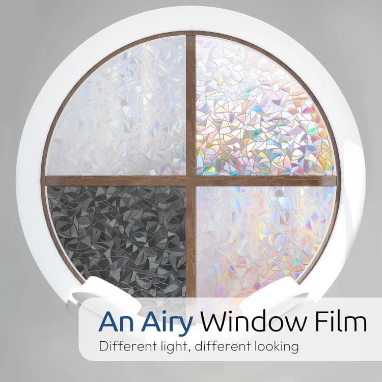 COWINLIFE Rainbow Window Tint 3D Window Glass Film Stained PVC Thick Home Decor Wallpaper Roll Bedroom Furniture Privacy Film Low MOQ detail 2